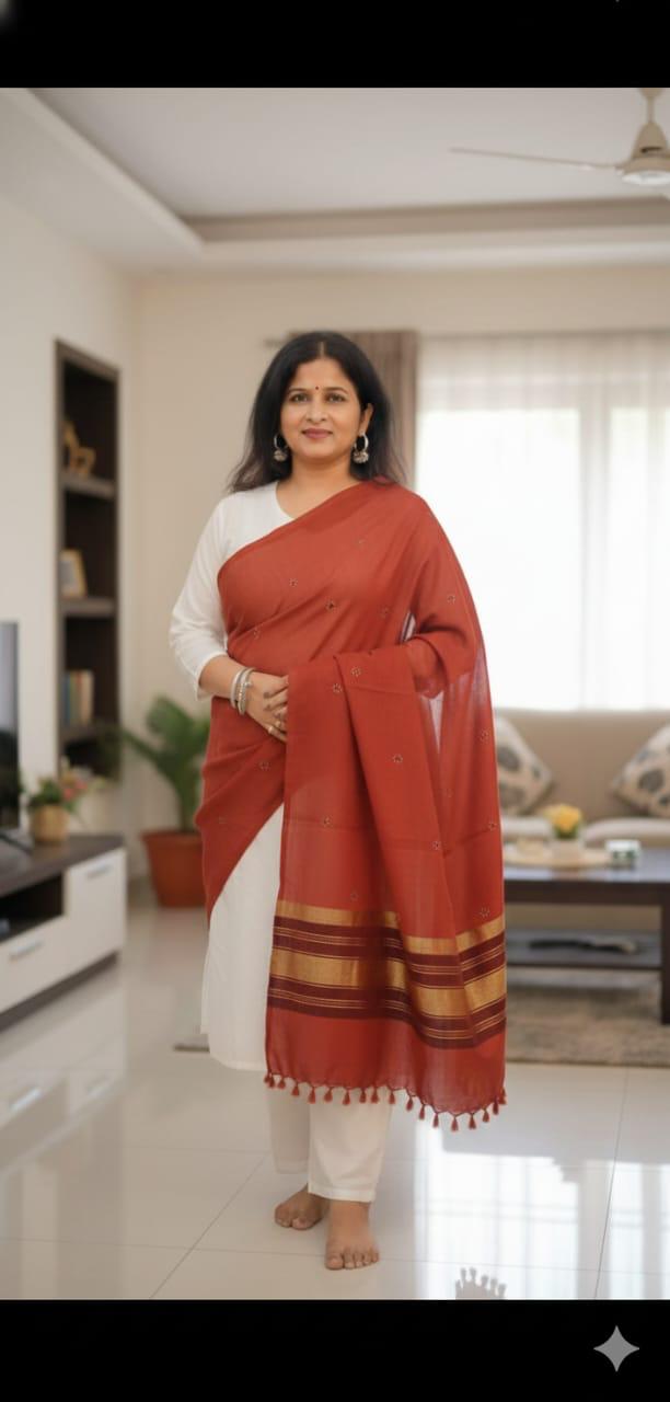 Bandhej Shawl Woolen - Image 4